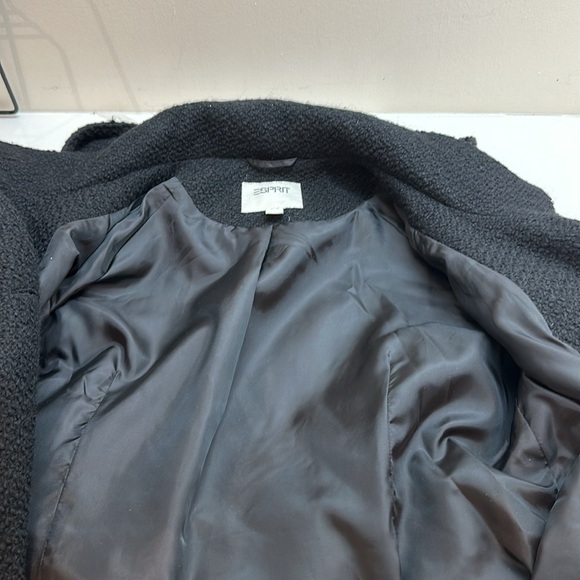 Preloved Esprit Black Coat with Pockets and Hoodie - Picture 4 of 12